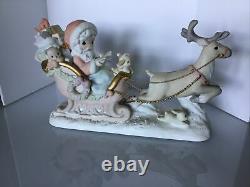 T Precious Moments-HUGE Santa/Sleigh/Reindeer-Limited Edition-Hard To Find