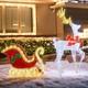 Tangkula 5.4 Ft Christmas Lighted Reindeer & Santa's Sleigh, Indoor/outdoor Xmas