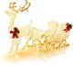 Tangkula 6 Ft Christmas Lighted Reindeer & Santa's Sleigh, Xmas Lighted Outdoor