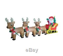 The Holiday Aisle Christmas Inflatable Santa Claus on Sleigh Sled Indoor/Outdoor