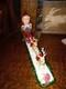 Tiny 14 Long Christmas Santa And Reindeer Display, Pull Toy, Bear Sleigh
