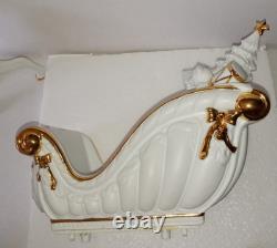 Traditions Christmas Porcelain Santa with Sleigh and Reindeer Christmas Figures