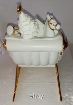 Traditions Christmas Porcelain Santa with Sleigh and Reindeer Christmas Figures