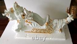 Traditions Christmas Porcelain Santa with Sleigh and Reindeer Christmas Figures