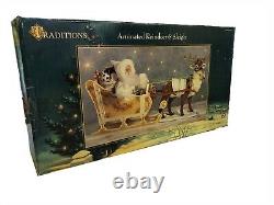 Traditions Holiday Animated Santa Reindeer & Sleigh