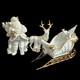 Traditions Porcelain Santa With Sleigh And Reindeer Christmas Decoration Figures