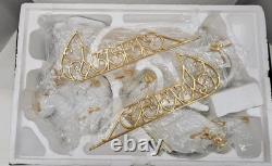 Traditions White Porcelain Santa With Sleigh and Reindeer With Gold Accents