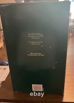 Traditions White Porcelain Santa withSleigh & Reindeer Gold Color Accent