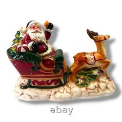 Transpac Dolomite Ceramic Santa Sleigh Musical LED Figurine Christmas Decoration