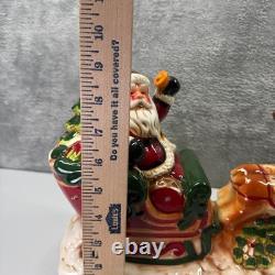 Transpac Dolomite Ceramic Santa Sleigh Musical LED Figurine Christmas Decoration