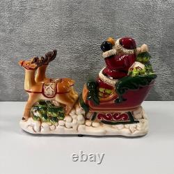 Transpac Dolomite Ceramic Santa Sleigh Musical LED Figurine Christmas Decoration