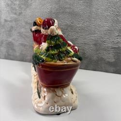 Transpac Dolomite Ceramic Santa Sleigh Musical LED Figurine Christmas Decoration