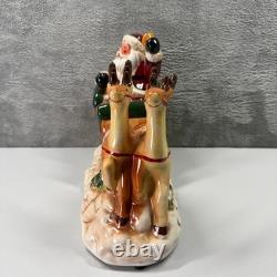Transpac Dolomite Ceramic Santa Sleigh Musical LED Figurine Christmas Decoration