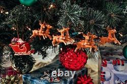 Tree Buddees Large 5 Piece Hand Painted Full Santa's Sleigh and 8 Reindeer Chris