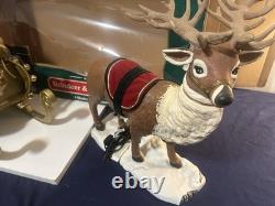 TrimAHome Santa Claus & Reindeer On Sleigh- Musical And Illuminated