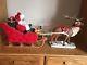 Trim A Home Animated & Musical Santa In Sleigh With Reindeer Excellent Condition