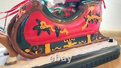 Trim a Home Holiday Creations Animated Reindeer & Santa On Sleigh Musical With Box