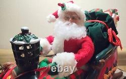 Trim a Home Holiday Creations Animated Reindeer & Santa On Sleigh Musical With Box