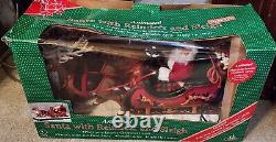 Trim a Home Holiday Creations Animated Reindeer & Santa On Sleigh Musical With Box