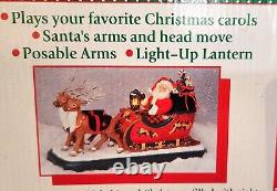 Trim a Home Holiday Creations Animated Reindeer & Santa On Sleigh Musical With Box