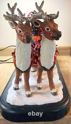 Trim a Home Holiday Creations Animated Reindeer & Santa On Sleigh Musical With Box