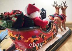Trim a Home Holiday Creations Animated Reindeer & Santa On Sleigh Musical With Box