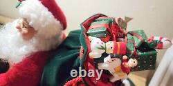 Trim a Home Holiday Creations Animated Reindeer & Santa On Sleigh Musical With Box