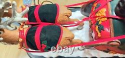 Trim a Home Holiday Creations Animated Reindeer & Santa On Sleigh Musical With Box
