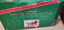 Trim a Home Holiday Creations Animated Reindeer & Santa On Sleigh Musical With Box