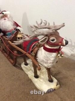 Trim a Home Holiday Creations Animated Reindeer & Santa On Sleigh/Musical works