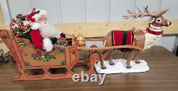 Trim a Home Holiday Creations Animated Reindeer & Santa On Sleigh withOriginal Box