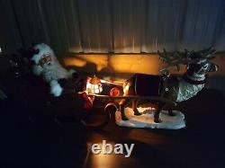 Trim a Home Holiday Creations Animated Reindeer & Santa On Sleigh withOriginal Box