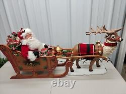 Trim a Home Holiday Creations Animated Reindeer & Santa On Sleigh withOriginal Box
