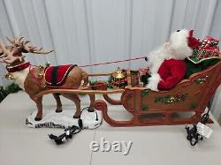 Trim a Home Holiday Creations Animated Reindeer & Santa On Sleigh withOriginal Box