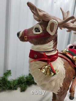 Trim a Home Holiday Creations Animated Reindeer & Santa On Sleigh withOriginal Box