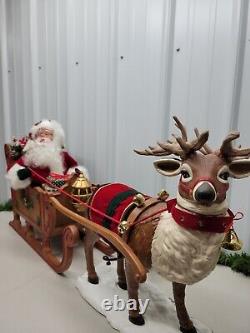 Trim a Home Holiday Creations Animated Reindeer & Santa On Sleigh withOriginal Box