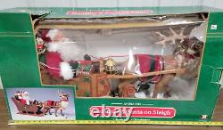 Trim a Home Holiday Creations Animated Reindeer & Santa On Sleigh withOriginal Box