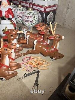 UPDATED PLS READ general foam giant santa in sleigh & 7 reindeer's blowmold