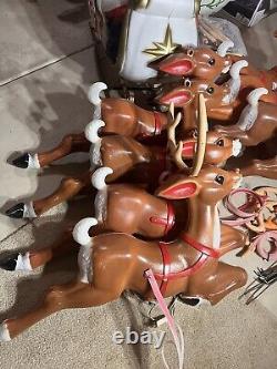 UPDATED PLS READ general foam giant santa in sleigh & 7 reindeer's blowmold