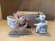 Ucagco Japan Santa Sleigh Flying Reindeer Porcelain Christmas Figurine Box