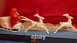 VERY RARE Miller St. Nick Express Lighted Santa Sleigh and Reindeer