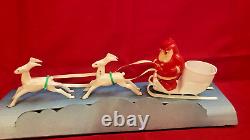 VERY RARE Miller St. Nick Express Lighted Santa Sleigh and Reindeer