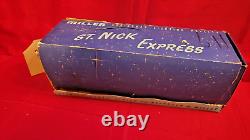 VERY RARE Miller St. Nick Express Lighted Santa Sleigh and Reindeer