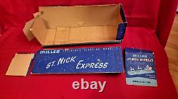 VERY RARE Miller St. Nick Express Lighted Santa Sleigh and Reindeer