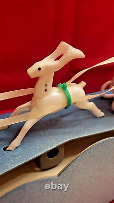 VERY RARE Miller St. Nick Express Lighted Santa Sleigh and Reindeer