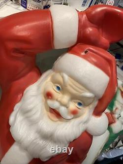 VINTAGE 1970s EMPIRE LARGE SANTA & SLEIGH LIGHTED BLOW MOLD 38 Runners In Tact