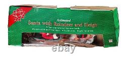 VINTAGE Animated Santa In Sleigh With Reindeer Holiday Creations 1995 In Box