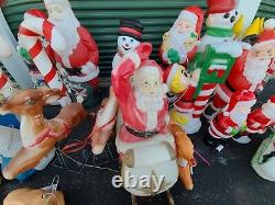 VINTAGE BLOW MOLDS LARGE LOT of 38 EMPIRE SANTA SLEIGH! REINDEER! NO SHIPPING