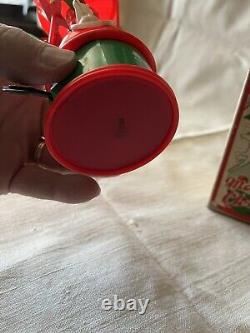 VINTAGE CHRISTMAS CELLULOID WIND-UP TOY SANTA IN SLEIGH WithNODDING REINDEER withBOX