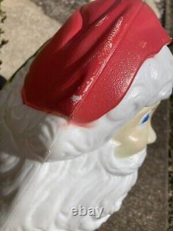 VINTAGE Grand Venture Santa Claus Sleigh Reindeer Christmas Blow Mold St Nick